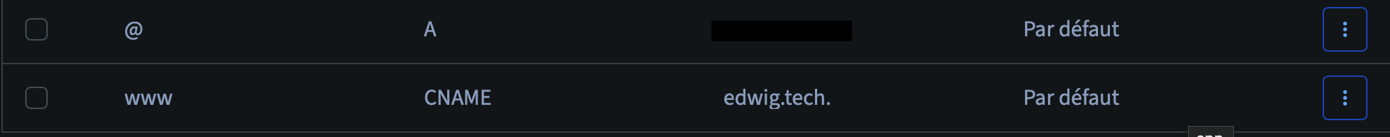 Enregistrements DNS OVH