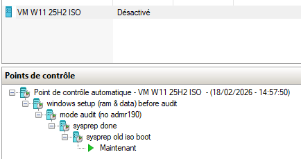 Points de contrôle Hyper-V
